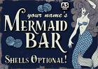 Personalised Mermaid Bar Sign Beach Decor Home Shell Optional Funny Metal Plaque