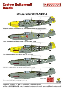 Bf 109E-4 1940-41 - 32028 - decals - Bild 1 von 2