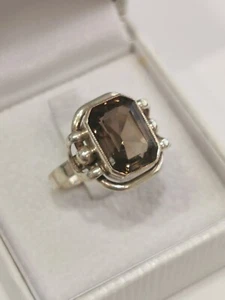 Ring 935 Silber mit einem Rauchtopas in Größe 55 5,3 Gramm - Bild 1 von 7