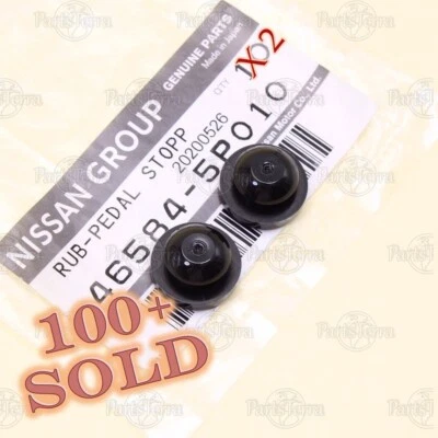 x2 Genuine NISSAN INFINITI Pedal Rubber Black Stoppers 465845P010 / 46584-5P010 - Image 1 of 4