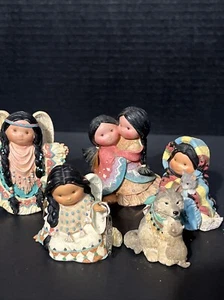 5 Friends Of Feather Karen Hahn Enesco Native American Figurines - Picture 1 of 6