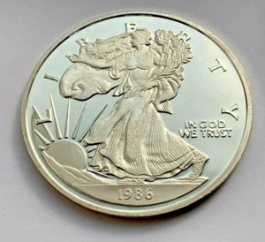 Walking Liberty Proof 1986 media libra 8 onzas redondo de plata fina .999 - Imagen 1 de 7