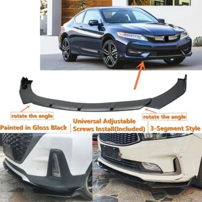 Add-on Universal For 2016-2017 Honda Accord Coupe Front Bumper Lip Splitter Kit Foto 1 de 4