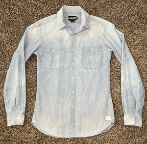 Ralph Lauren Rugby Distressed Denim Shirt Medium 18” X 28” - Picture 1 of 8