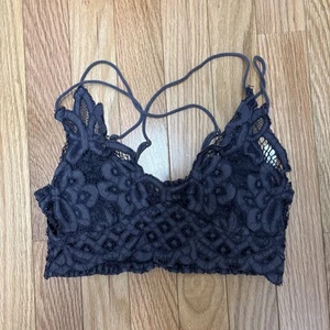 Free People Adella Bralette -Slate Lace Longline Intimately - Size Small - Picture 1 of 5