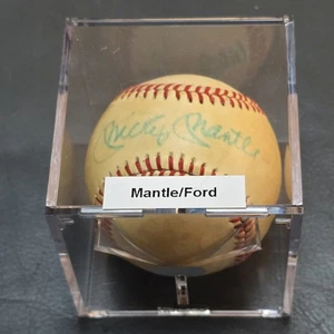 Mickey Mantle Whitey Ford Dual Signed baseball Yankees JSA LOA - Picture 1 of 7