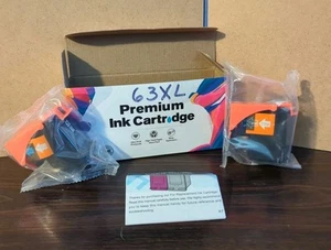 EZink Premium Ink Cartridges 63XL, Black, 2 Pack, Open Box - Picture 1 of 6