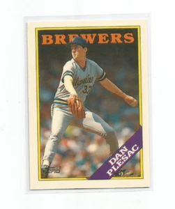 DAN PLESAC (Milwaukee Brewers) 1988 TOPPS GLOSSY (TIFFANY) BASEBALL CARD #670 - Picture 1 of 2