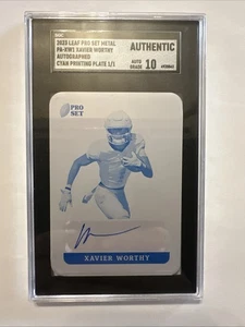 2023 Leaf Pro Set Metal XAVIER WORTHY Autograph Printing Plate 1/1 SGC- 10 - Picture 1 of 7