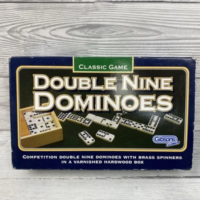 Double Nine Dominoes Gibson's Games Classic 55 Dominoes Varnished Box PC - Image 1 of 4