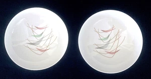 Menge 2 Vintage MCM Atomic Bumerang Franziskaner Swing Time 6" Müsli Suppe Schüsseln - Bild 1 von 5