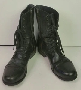Steve Madden High Knöchel Schwarz Damen Stiefel Schnürsenkel 8,5m - Bild 1 von 7