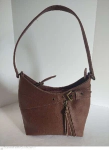Small Faux Leather Hobo Bag Y2K Brown - Picture 1 of 6