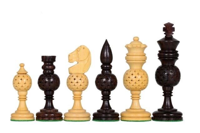 WE Games English Staunton Wood Chess Pieces, Treasure Box, Weighted, 3.5 in  King