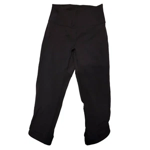 Lululemon Crop schwarz Größe 8 Netz Detail Leggings - Bild 1 von 6