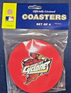 Iowa State Cyclones 4er Pack Vinyl Untersetzer Set Neu MLB Lizenziert - Bild 1 von 3