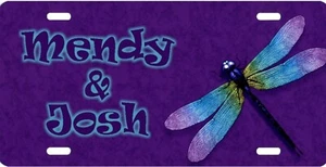 Personalized Custom Dragonfly Colorful License Plate Add Names Initials etc. - Picture 1 of 1