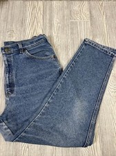 Lee M.R. Dark Wash Blue Denim Jeans Pocketed Mom Daughter Womens SZ 12P