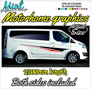 CAMPER GRAPHICS STRIPES UNIVERSAL ANY MOTORHOME VAN CARAVAN STICKERS DECAL 030 - Picture 1 of 4