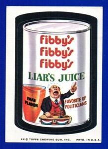  FIBBY'S LIAR JUICE 1974 TOPPS WACKY PACKAGES STICKER SERIES 7 VG-EX+ NO CREASES
