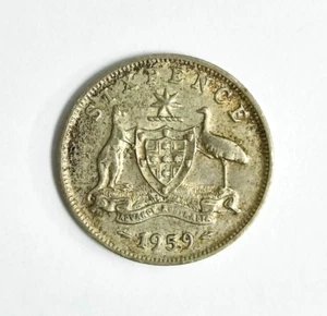 Mazuma*FC627 Great Britain Queen Elizabeth II 1959 Six Pence Silver Coin VF - Picture 1 of 2