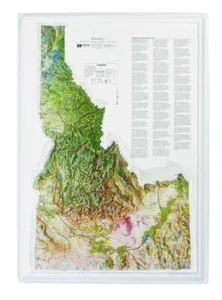 Idaho Natural Color Relief 3D Relief Karte - Bild 1 von 7