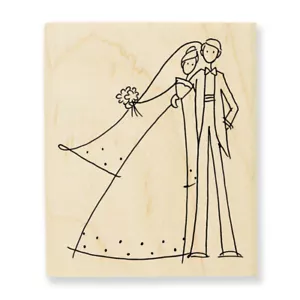 SELLOS DE GOMA FINOS PAREJA FELIZ NUEVO madera SELLO Último - Imagen 1 de 3