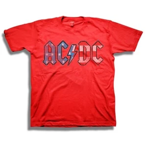 ACDC SS Boys Classic Rock Americana USA Stars Stripes Tee (Red, S-5/6, XL-14/16) - Picture 1 of 2