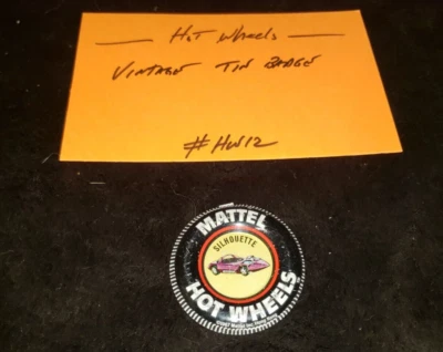 INSIGNIA ORIGINAL VINTAGE 1968 HOT WHEELS METAL HOJALATA "SILHOUETTE" #12 Foto 1 de 3