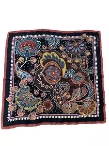 Vera Bradley Black Multi colored gorgeous floral silk scarf-buttery soft - Picture 1 of 10