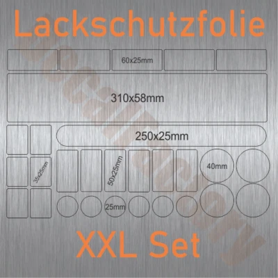DECALFACTORY Lackschutzfolie XXL Bike - Schutz Aufkleber Rahmenschutz Fahrrad Lastenrad 29tlg