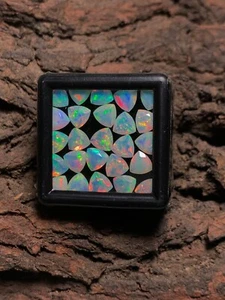 Genuine Ethiopian Fire Opal Trillion Cut Faceted Natural Opal Loose Gemstone - Picture 1 of 10