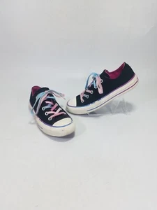 Converse All Star Black w/ Multi Color Laces Women Size 6 Chuck Taylors Exc Cond - Picture 1 of 10