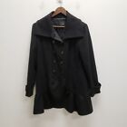 Weekend Max Mara Womens Wool Overcoat Size Us 10 Black Button Up Lined Winter