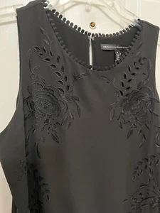WHITE HOUSE BLACK MARKET Women's Polyester Tank Top Floral Embroidery Size Med. - Picture 1 of 13