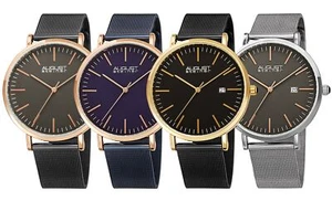 August Steiner Men's AS8283 Quartz Date Stainless Steel Mesh Bracelet Watch - Picture 1 of 17