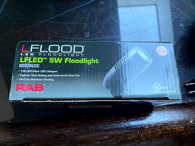 RAB LIGHTING LFLED5NA LED FLOOD LIGHT 5W 4000K 90-CRI 120-240V BRONZE - Image 1 of 3