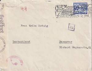 Netherlands 1941 Censor Cover to Amsterdam ZOMERZEGELS - Picture 1 of 2