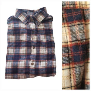 Croft & Barrow Shirt Men's M Brown Blue Plaid Flannel Long Sleeve Button Down - Picture 1 of 11
