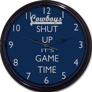 Reloj de pared de fútbol americano Dallas Cowboys Shut Up It's Game Time NFL Tony Romo Man Cave - Imagen 1 de 1