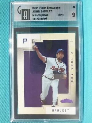 2001 Fleer Showcase John Smoltz 1/1 Masterpiece 1st Graded GAI Mint 9 LEGEND A2 - Image 1 of 2