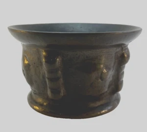 16th Century Cast Bronze Spanish Mortar Heavy Dark Brown Patina - Picture 1 of 5