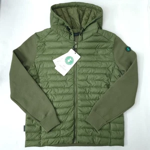 Save The Duck Murilo Hybrid Hooded Puffer Jacket Dusty Olive Green Mens Size L  - Picture 1 of 18