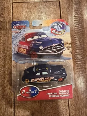 NEW DISNEY PIXAR CARS COLOR CHANGERS RED BLUE THE FABULOUS HUDSON HORNET RARE  - Image 1 of 2