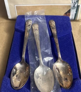 WM Rogers Presidential Spoons. G Washington, J Adam’s,& T. Jefferson. In Box - Picture 1 of 13