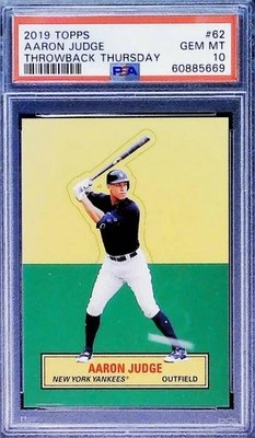 2019 Topps Throwback Thursday #62 Aaron Judge Yankees PSA 10 GEM MINT 64 StandUp - Image 1 of 2