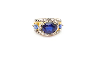 Ross Simons Gold Plated Sterling Silver 925 Lab-Created Sapphire Ring Size 7 - Image 1 of 4