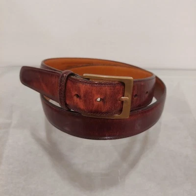 Cinturón de vestir de cuero borgoña Trafalgar Cortina para hombre talla 36"/90 hecho en EE. UU. Foto 1 de 4