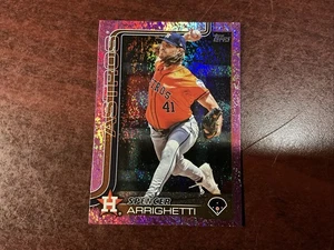 2025 Topps Series 2 - #522 Spencer Arrighetti Pink Halo Foil ASTROS - Picture 1 of 2
