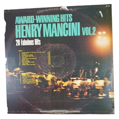 Henry Mancini - Award-Winning Hits Vol. 2, 33 RPM Vinyl LP Record, 1974, Jazz - Image 1 of 4